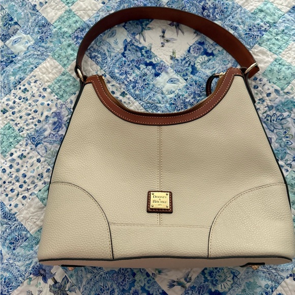 Dooney & Bourke Handbags - Dooney & Bourke Cream and Brown Hobo Bag
